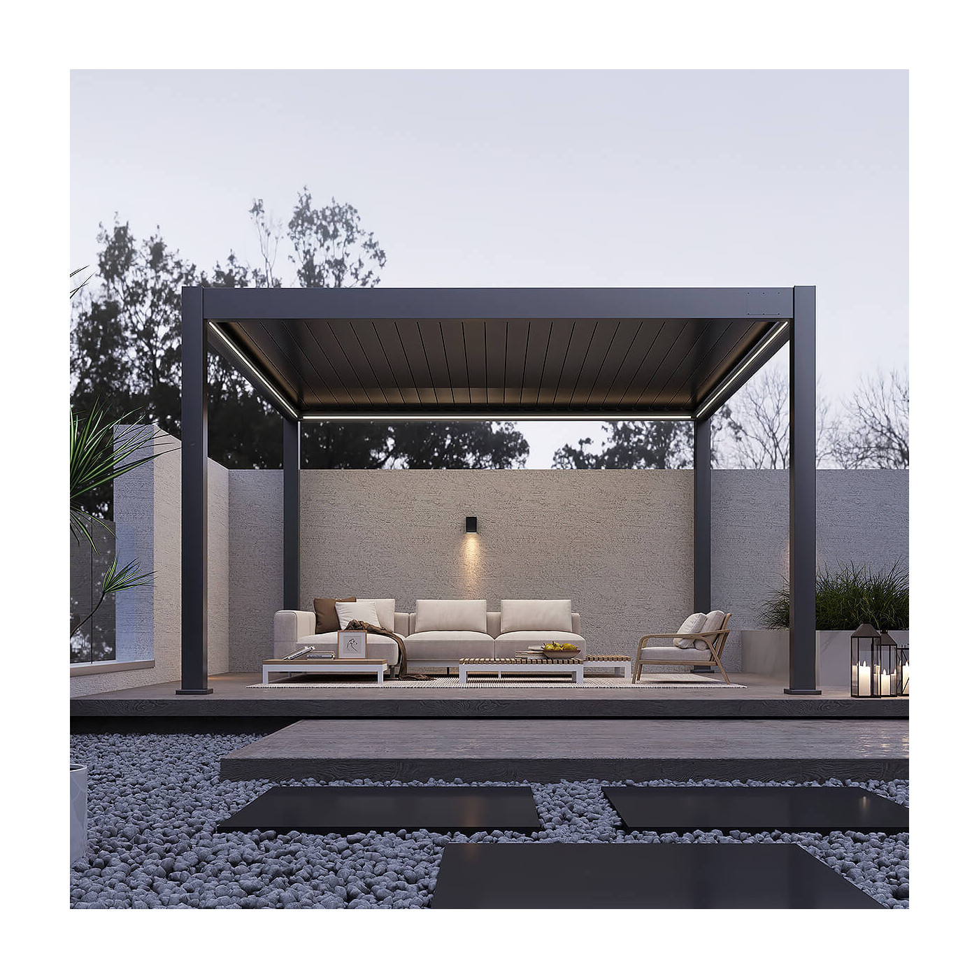 DELUXE PRO AUTOMATIC+LED 4x4 PERGOLA TARASOWA ANTHRACITE