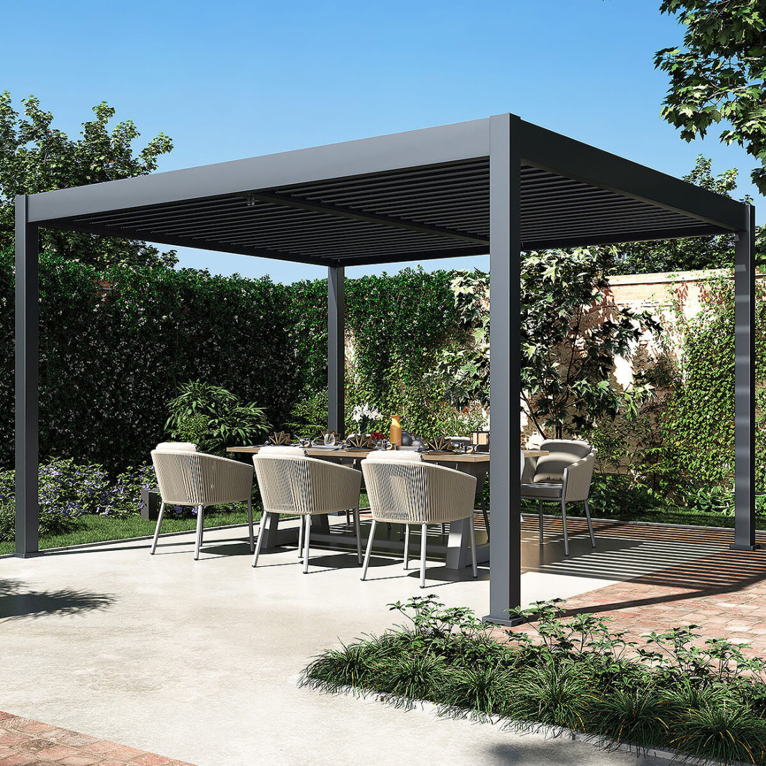 Pergola ogrodowa Elegance Duo 3,6x4 antracyt