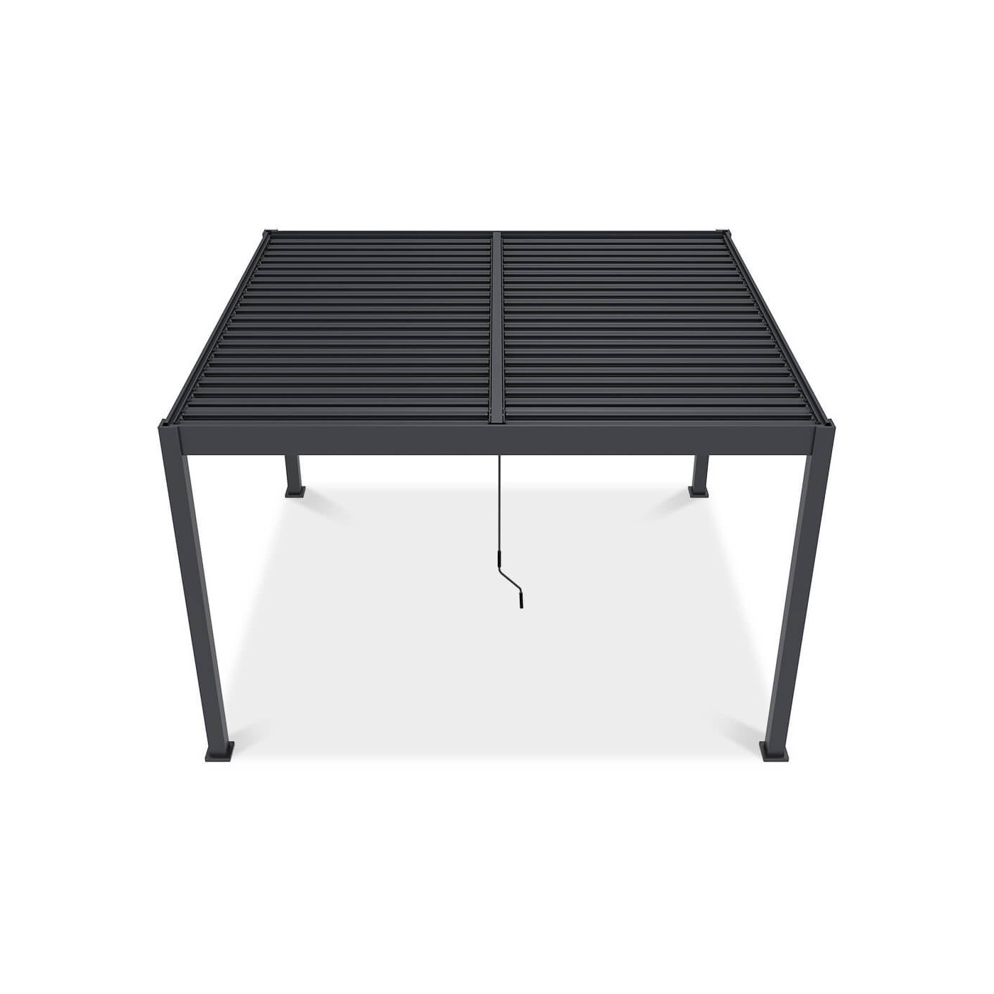 Pergola tarasowa ELEGANCE DUO 3.6x4 w kolorze antracytowym, widok z góry na białym tle.