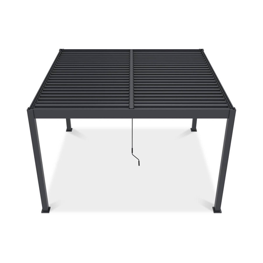 Pergola tarasowa ELEGANCE DUO 3.6x4 w kolorze antracytowym, widok z góry na białym tle.