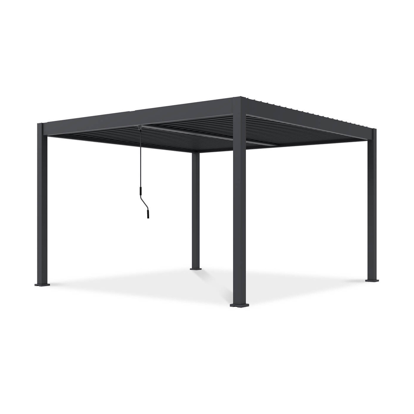 widok przedni pergoli tarasowej Elegance Duo 4x4 w kolorze antracytowym na białym tle