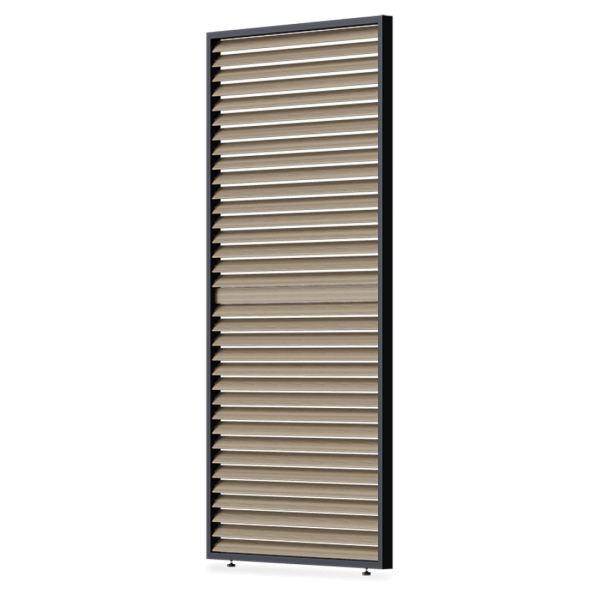 Elegance/Deluxe/Fusion panel żaluzjowy poziomy regulowany, 1.2 m, woodgrain, widok na przezroczystym tle 