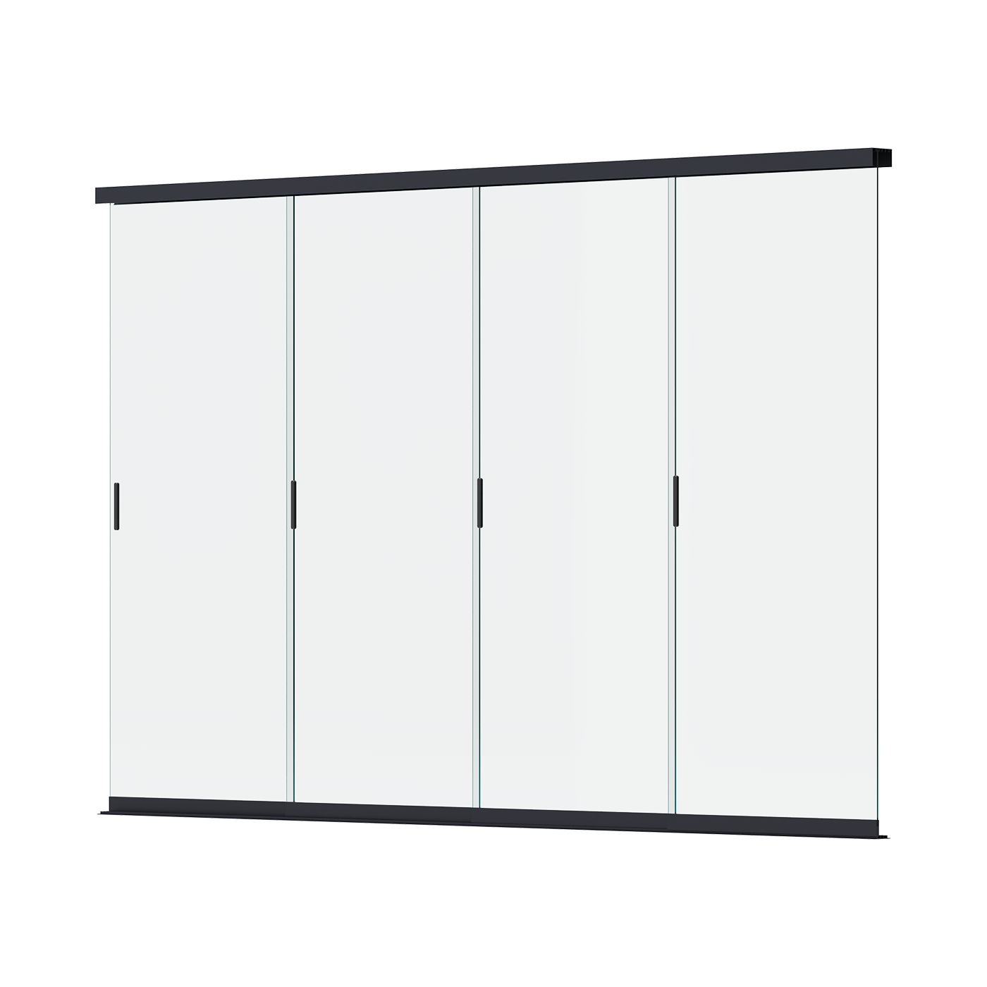 Panel szklany przesuwny do pergoli 4 m anthracite