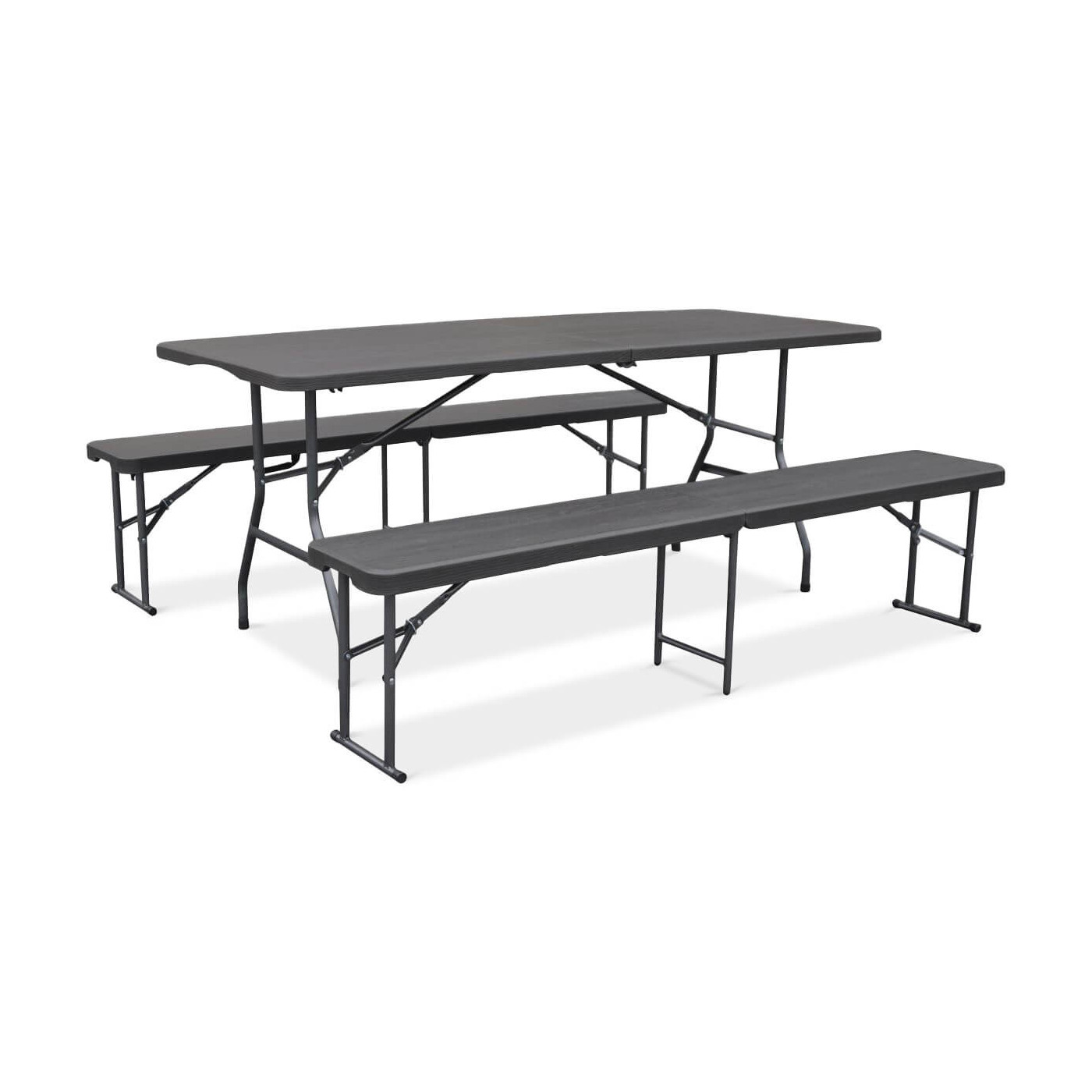 Składany zestaw cateringowy ze stołem i dwoma ławkami Focus Garden