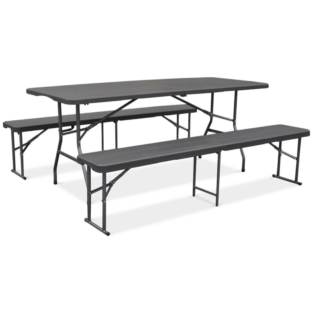 Składany zestaw cateringowy ze stołem i dwoma ławkami Focus Garden