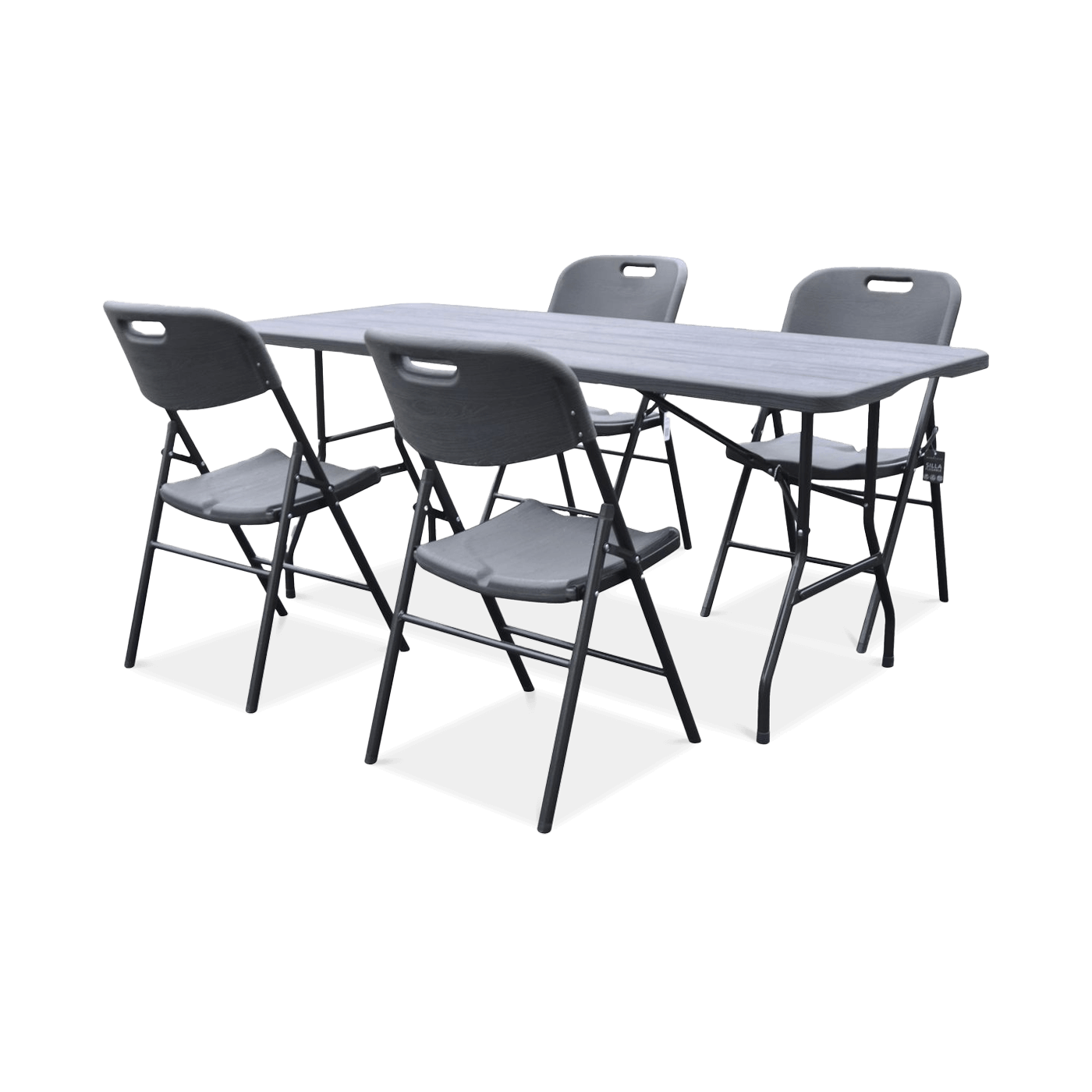 Zestaw CATERINGOWY stół 180 cm + 4x krzesło Graphite Wood - Focus Garden