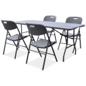 Składany zestaw cateringowy ze stołem i czterema krzesłami Focus Garden