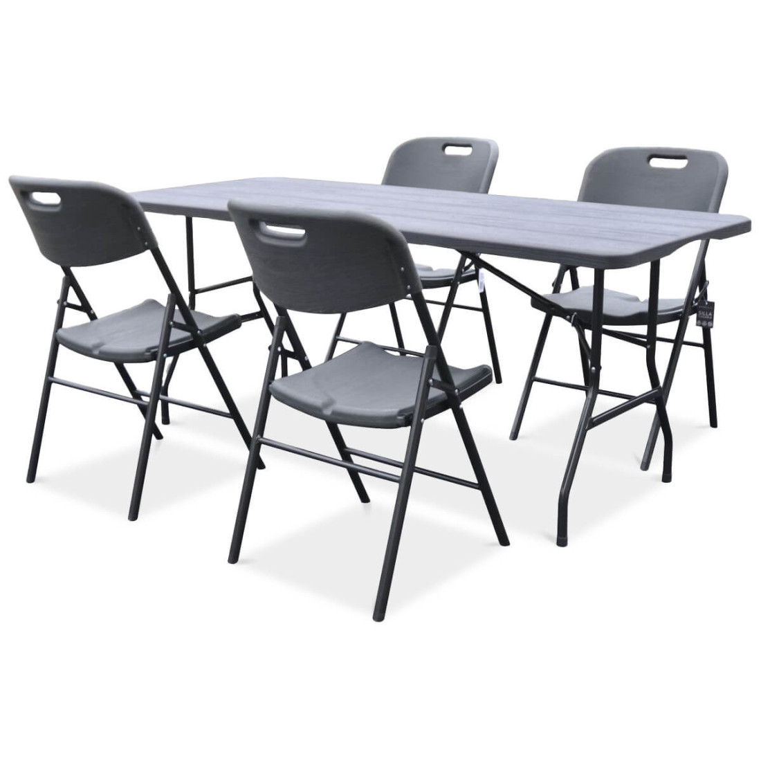 Składany zestaw cateringowy ze stołem i czterema krzesłami Focus Garden