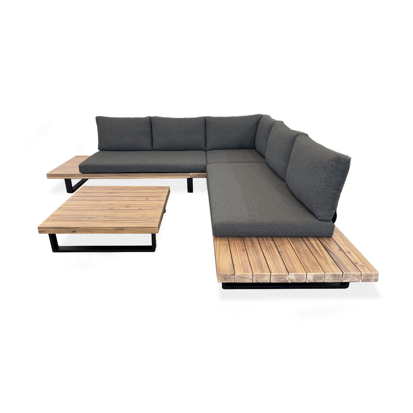 stylowy czteroosobowy zestaw narożny na ogród z stolikiem kawowym - oslo caffe