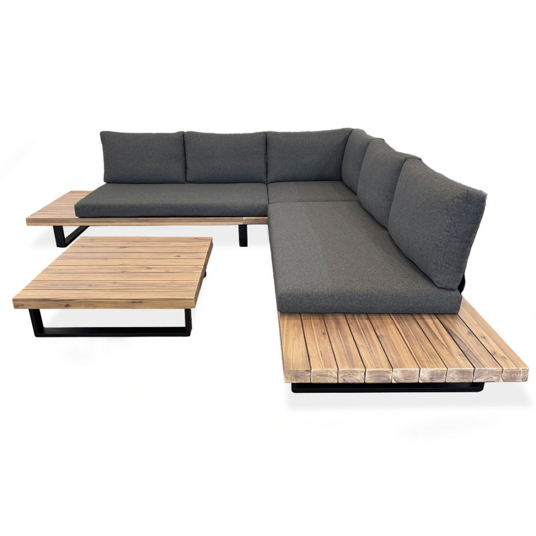 stylowy czteroosobowy zestaw narożny na ogród z stolikiem kawowym - oslo caffe