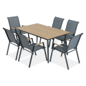 NOVA DINING 6+1 SET DARK GREY