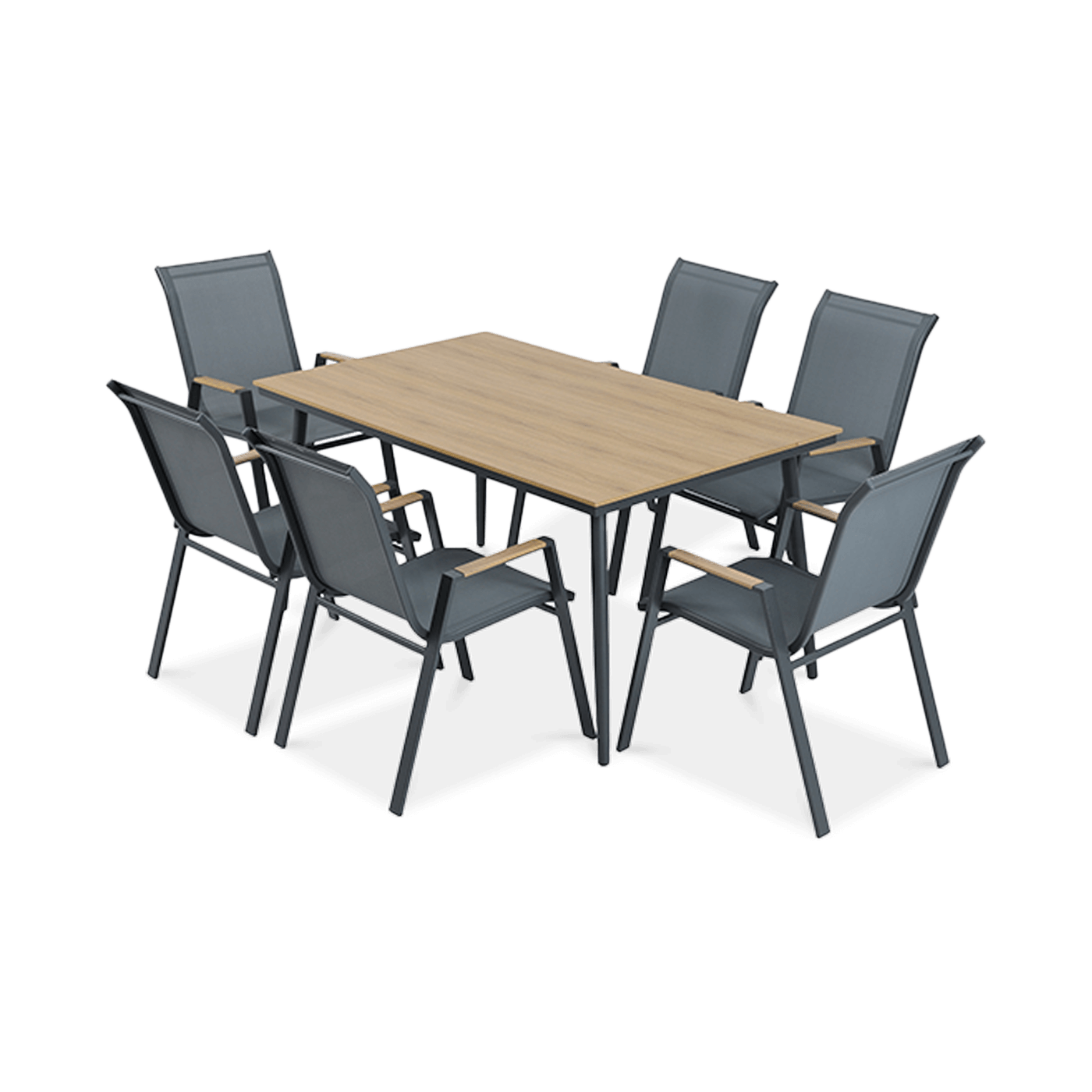 Zestaw mebli jadalnianych Nova Dining 6+1 Dark Grey