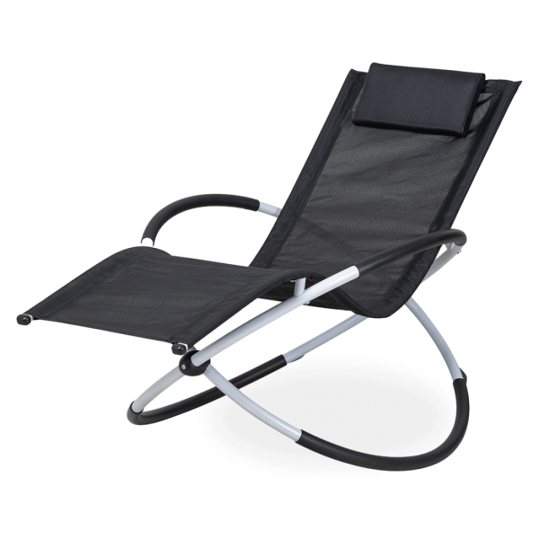 Leżak ogrodowy bujany Galaxy Silver/Black