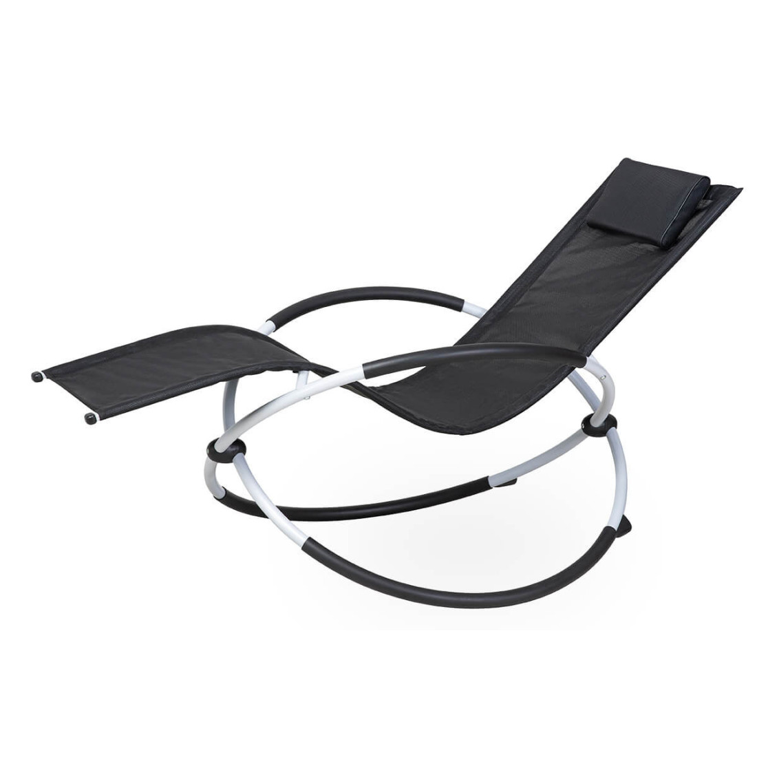 Bok bujanej leżanki galaxy w kolorze czarno-srebrnym