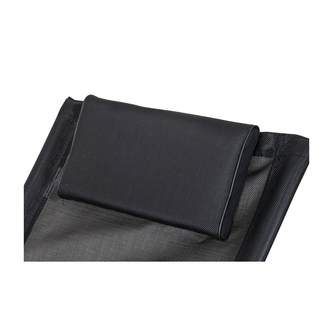 czarna miękka poduszka pod głowę w leżance galaxy