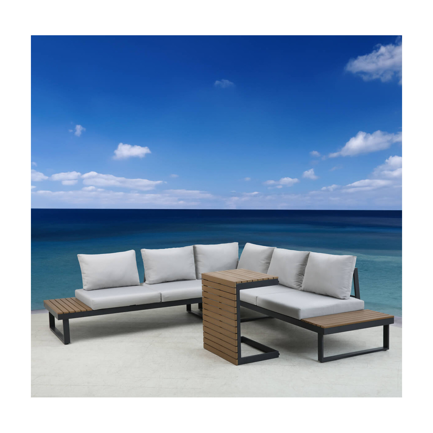 PASADENA CORNER SOFA DARK GREY