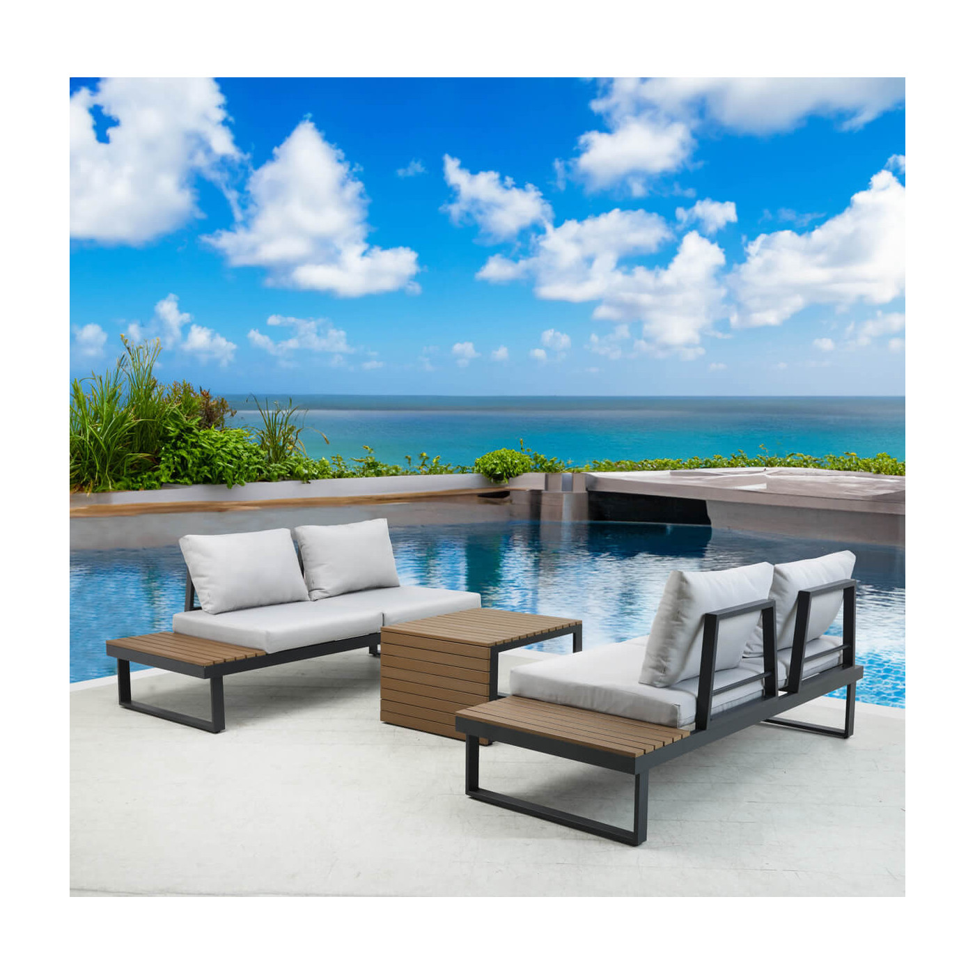 PASADENA CORNER SOFA DARK GREY