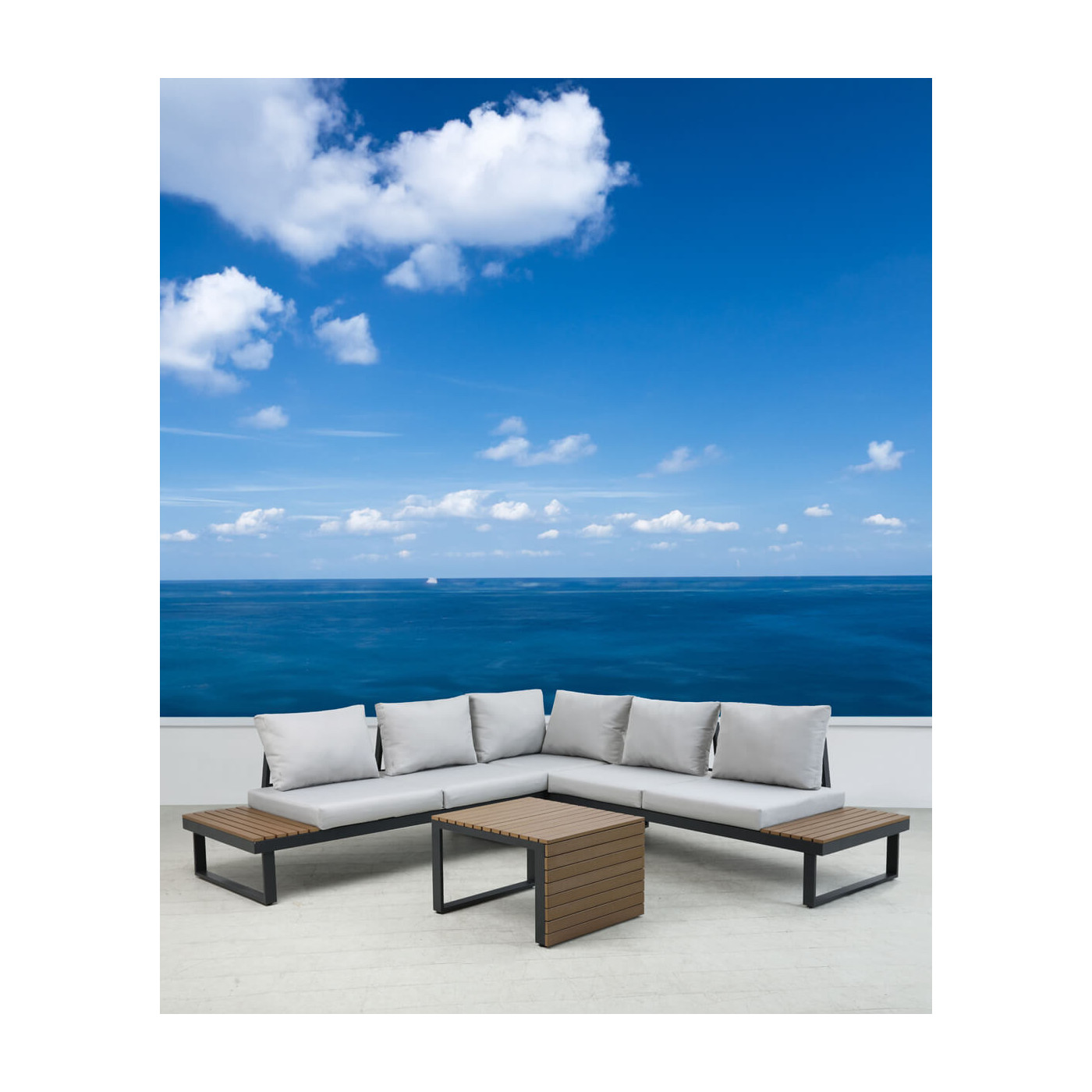 PASADENA CORNER SOFA DARK GREY