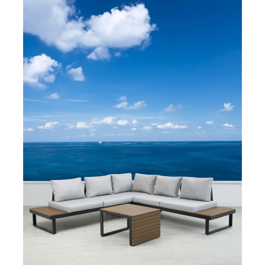 PASADENA CORNER SOFA DARK GREY