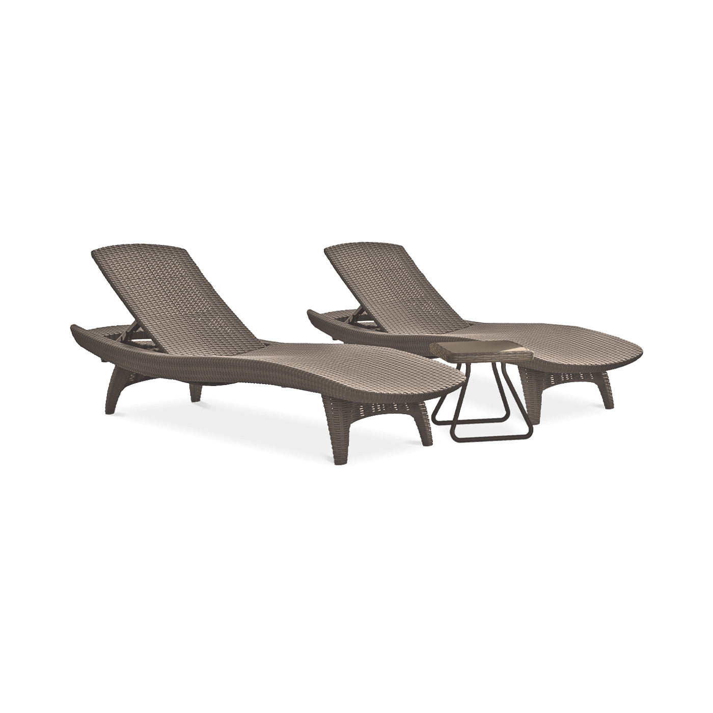 PACIFIC 2x DECK CHAIR + CAPPUCCINO TABLE