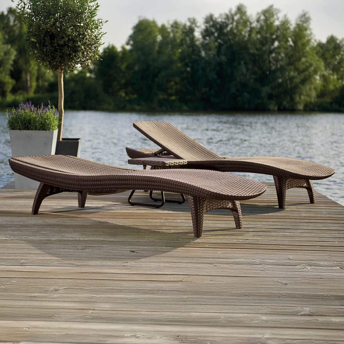 PACIFIC 2x LEŻAK+STOLIK CAPPUCCINO