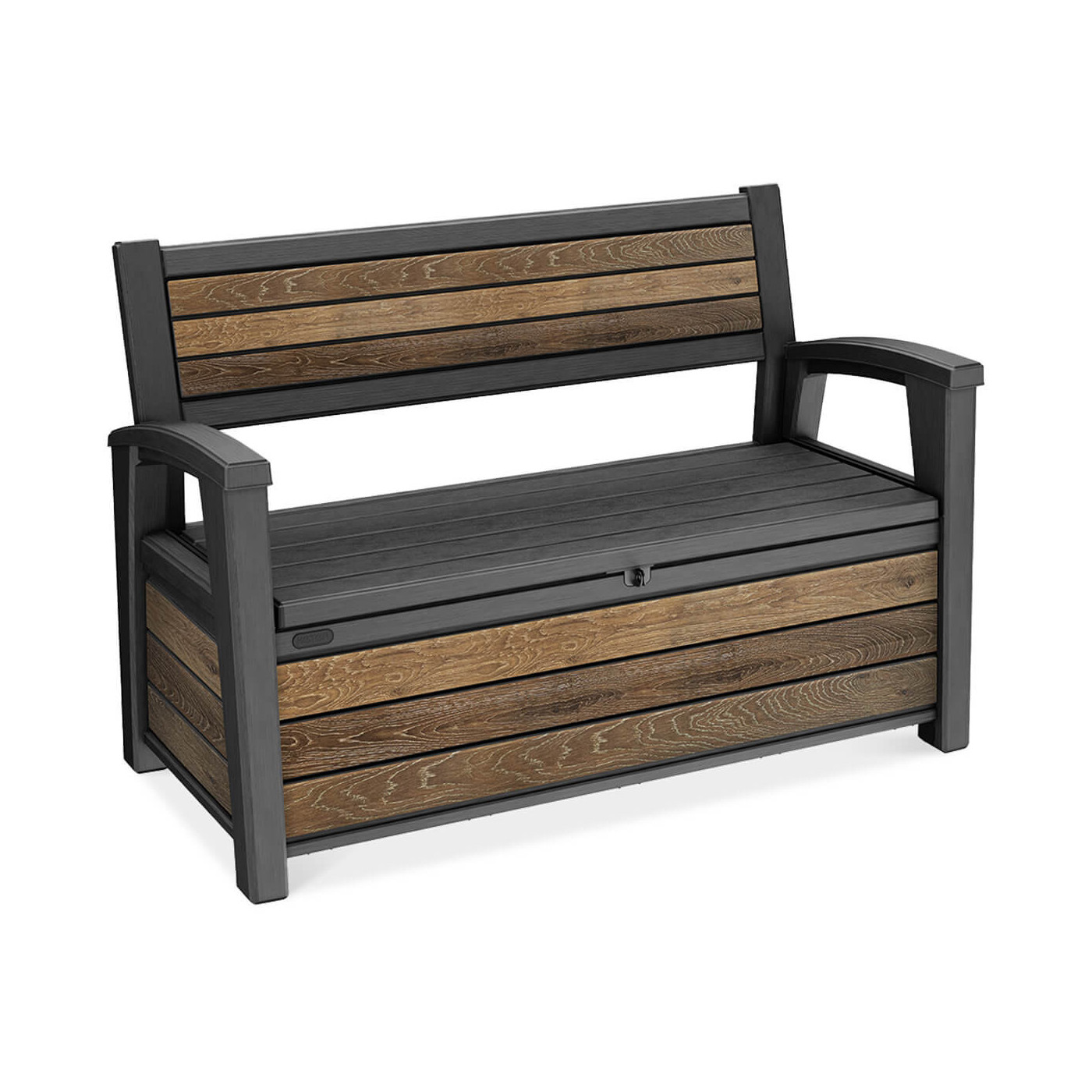 Praktyczna skrzynia do ogrodu, która jednocześnie służy jako ławka dla dwóch osób