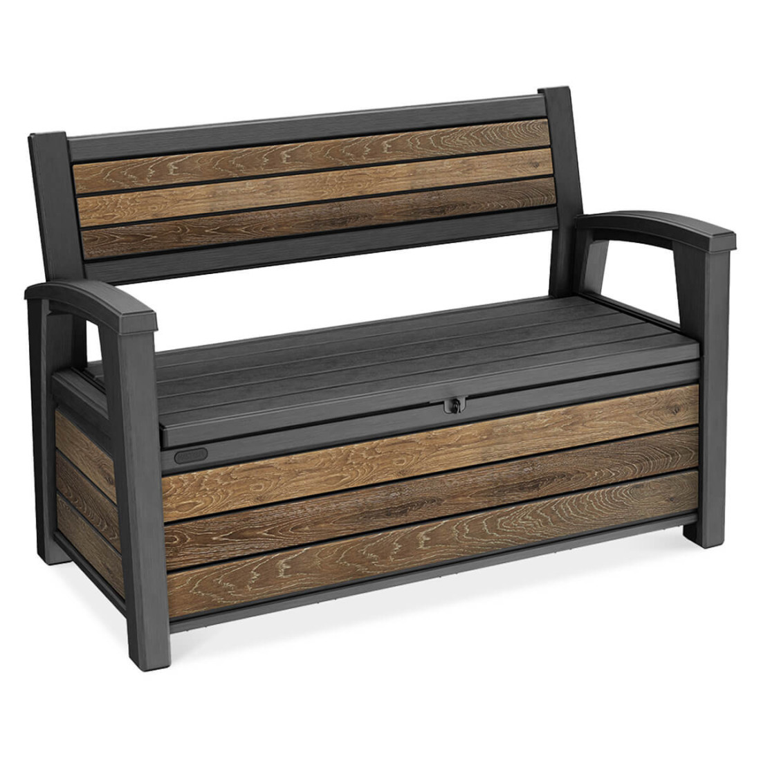 Praktyczna skrzynia do ogrodu, która jednocześnie służy jako ławka dla dwóch osób