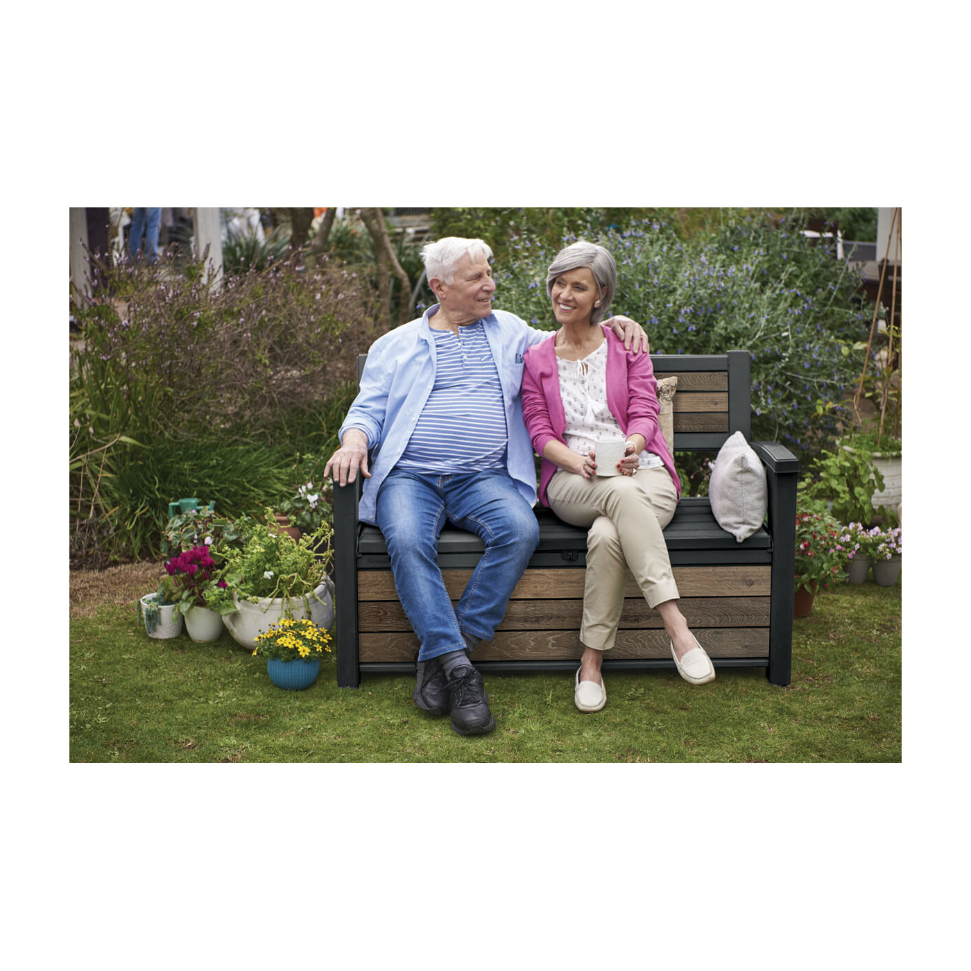 DECO GARDEN 227L BENCH/BOX WALNUT