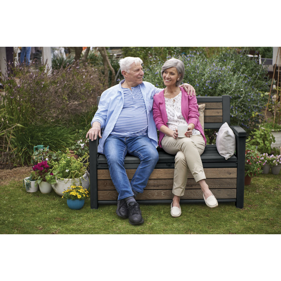 DECO GARDEN 227L BENCH/BOX WALNUT