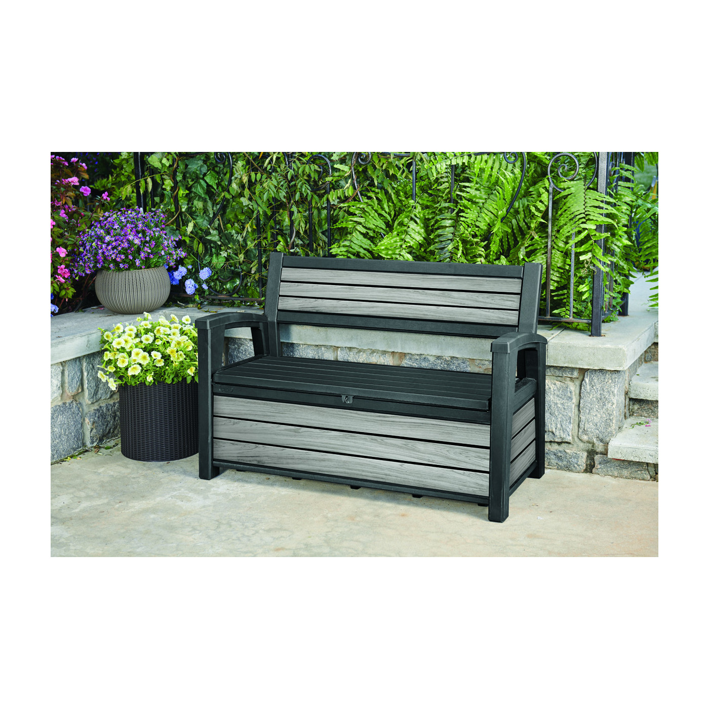 DECO GARDEN 227L ŁAWKA/SKRZYNIA STORM GREY