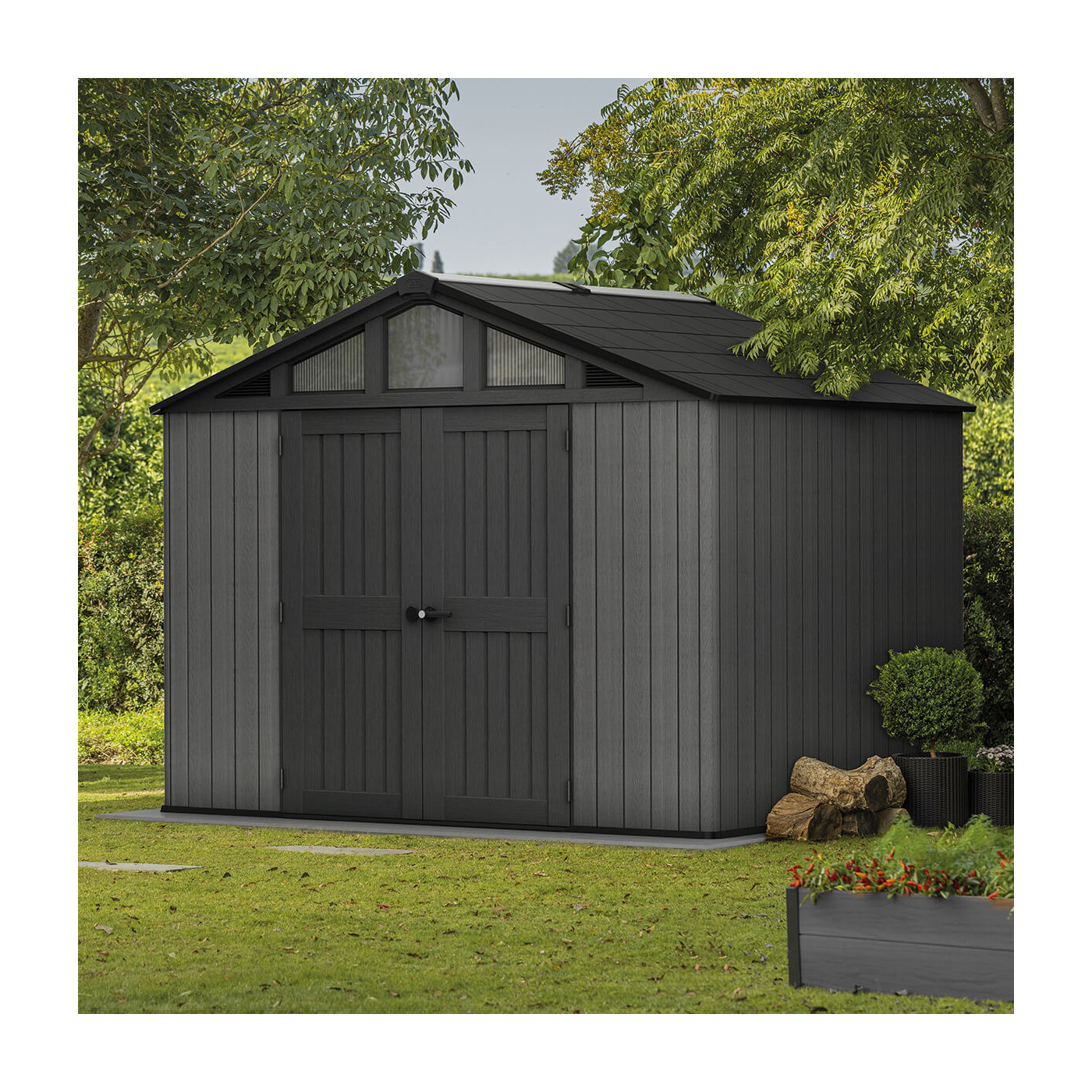 STRONGHOLD SHED 10x8 DOMEK GREY