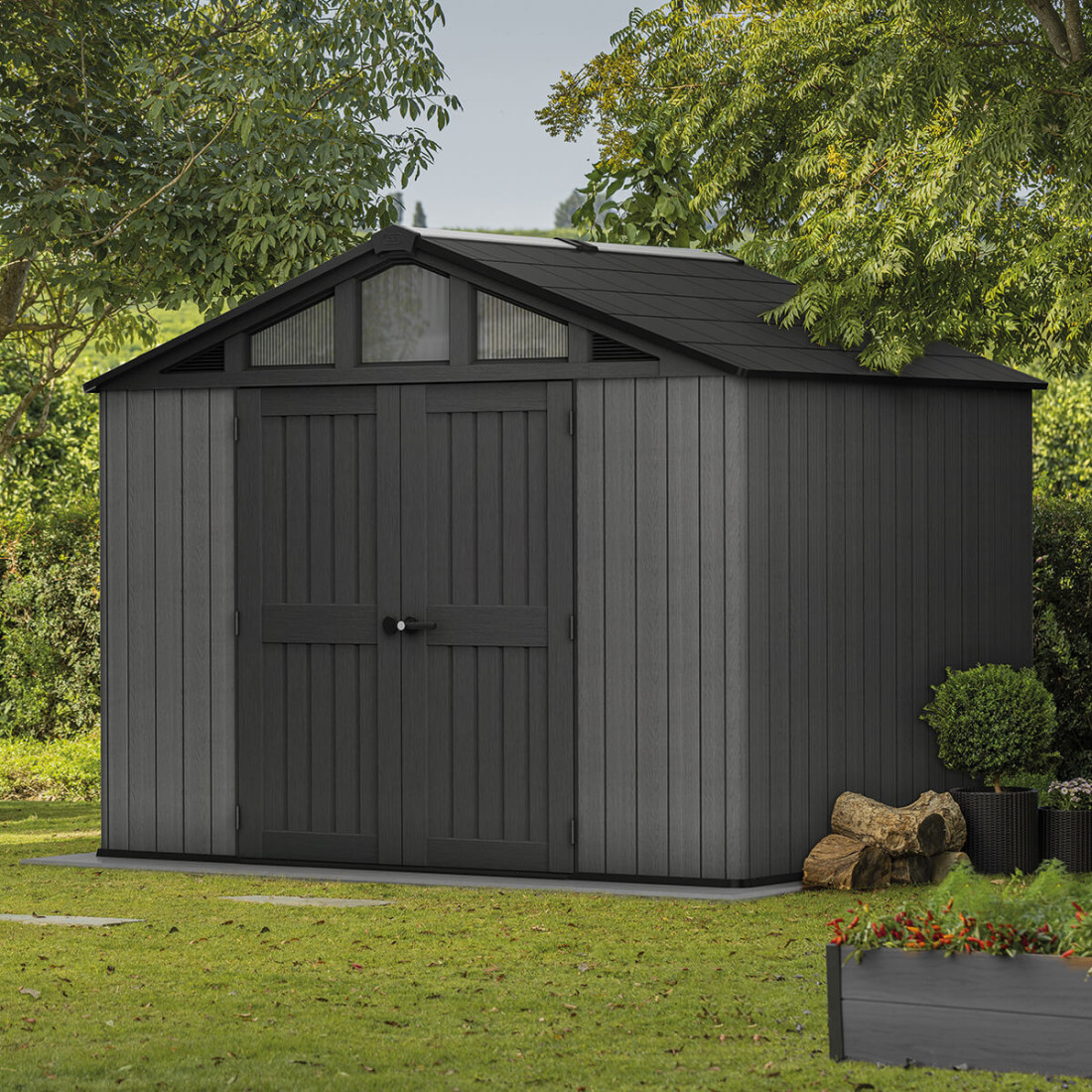 STRONGHOLD SHED 10x8 DOMEK GREY