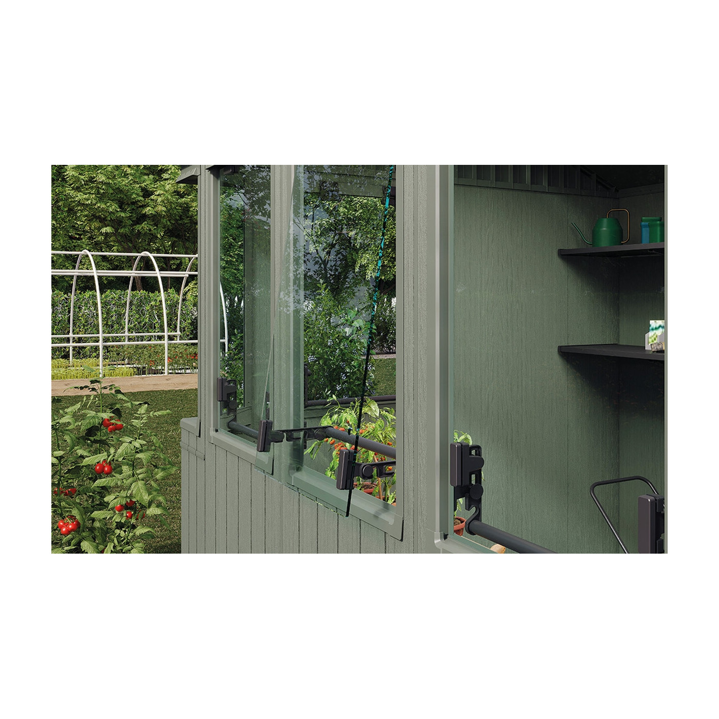 POTTING SHED HOUSE WITH WINDOWS GREEN