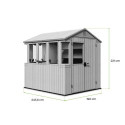 Wnętrze domku z szklarnią potting shed 6x8
