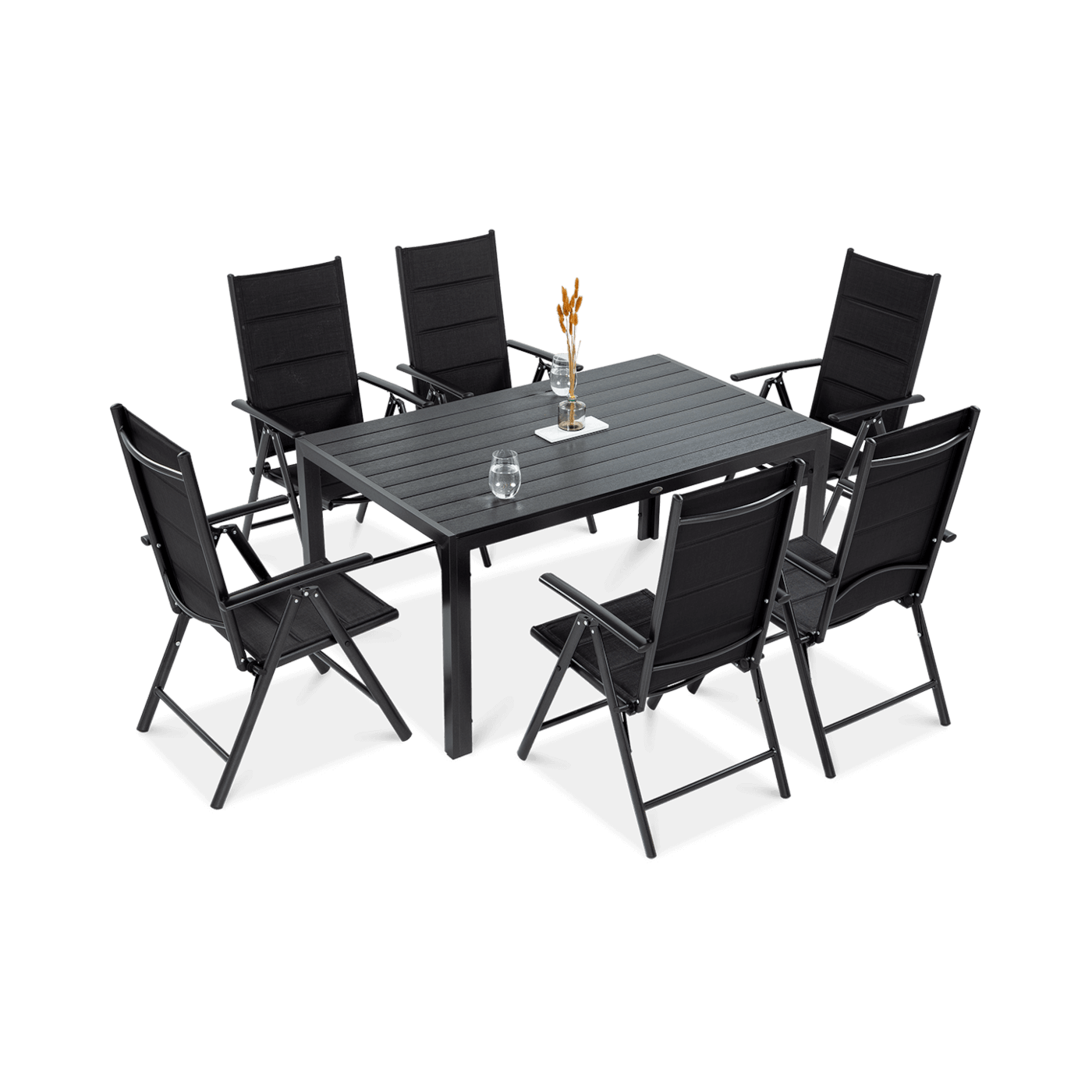 Zestaw szarych mebli do ogrodu