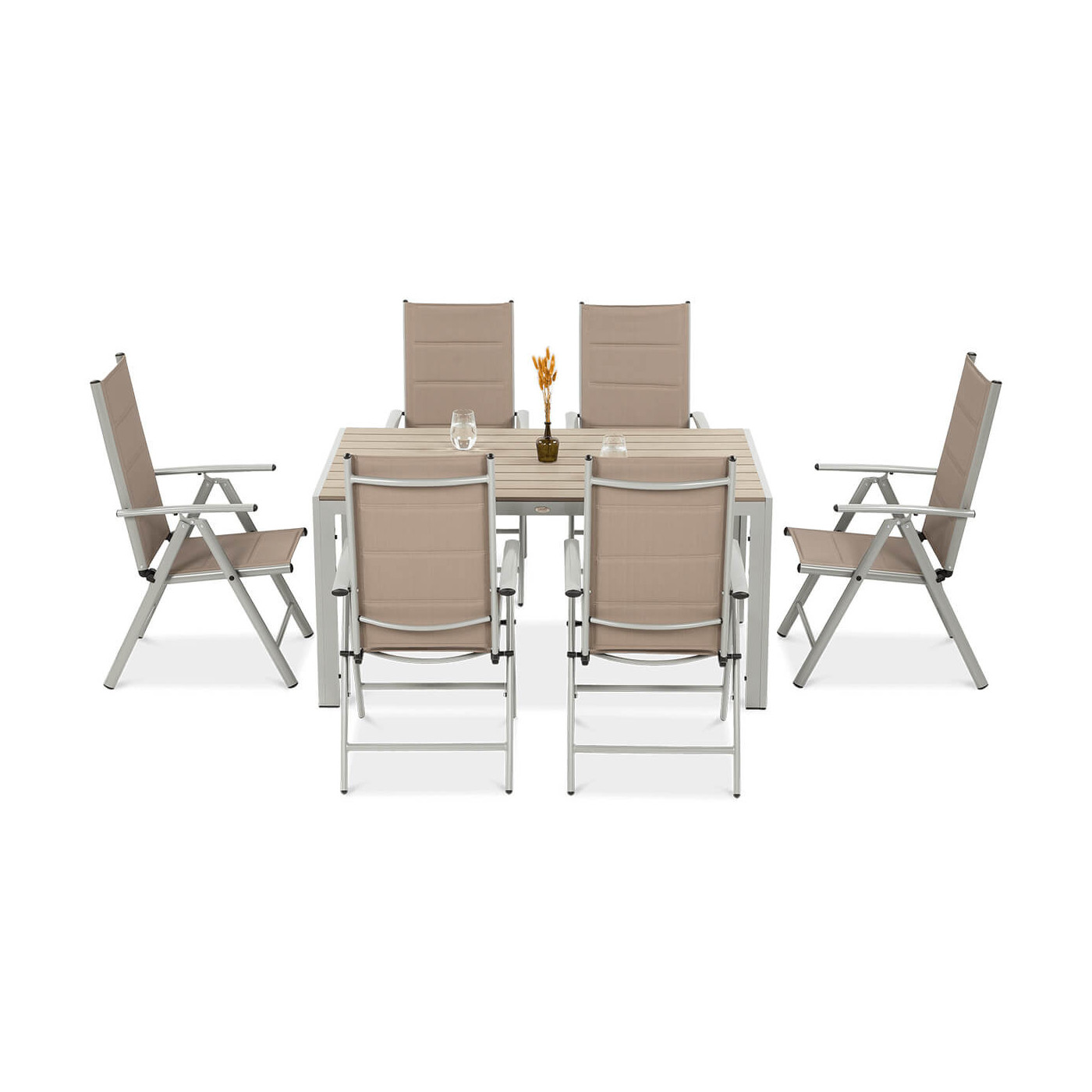 zestaw na ogród jadalniany, sydney silver/taupe