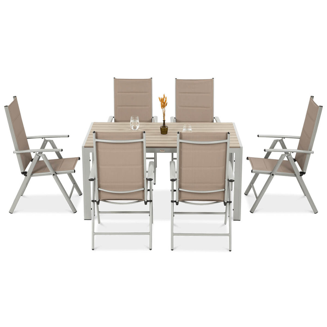 zestaw na ogród jadalniany, sydney silver/taupe