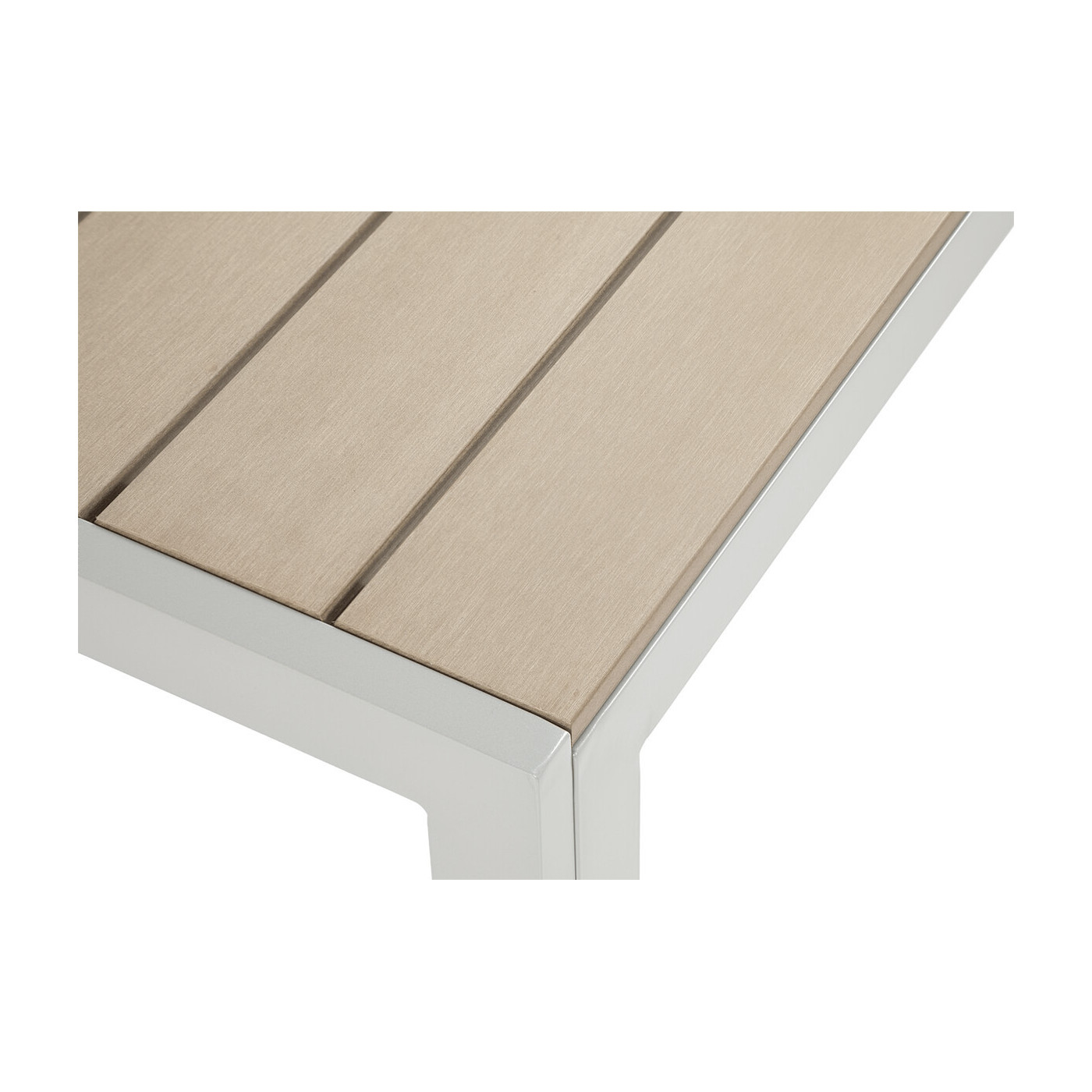 zbliżenie na ramę stołu i blat wykonany z polywood