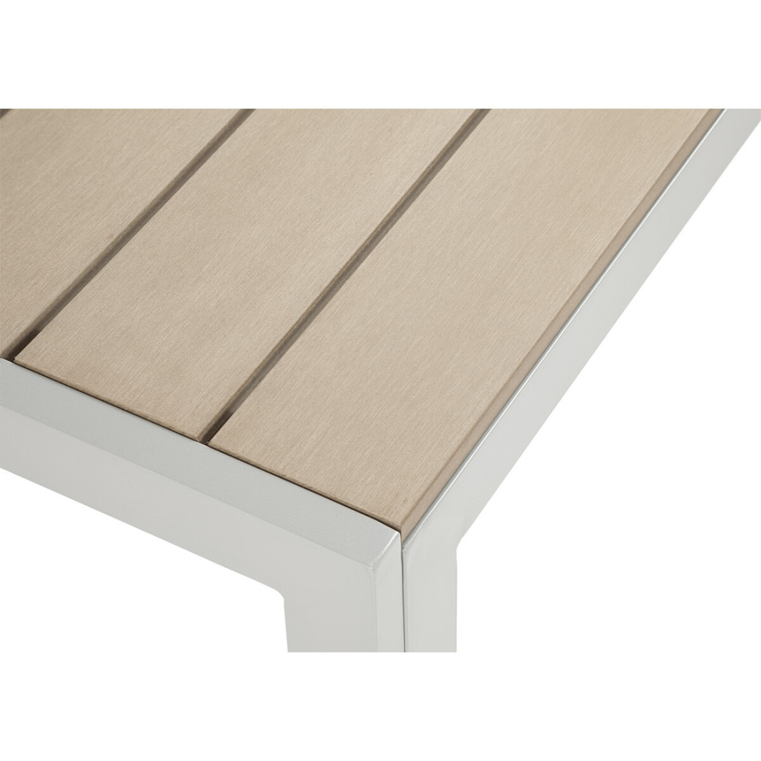 zbliżenie na ramę stołu i blat wykonany z polywood