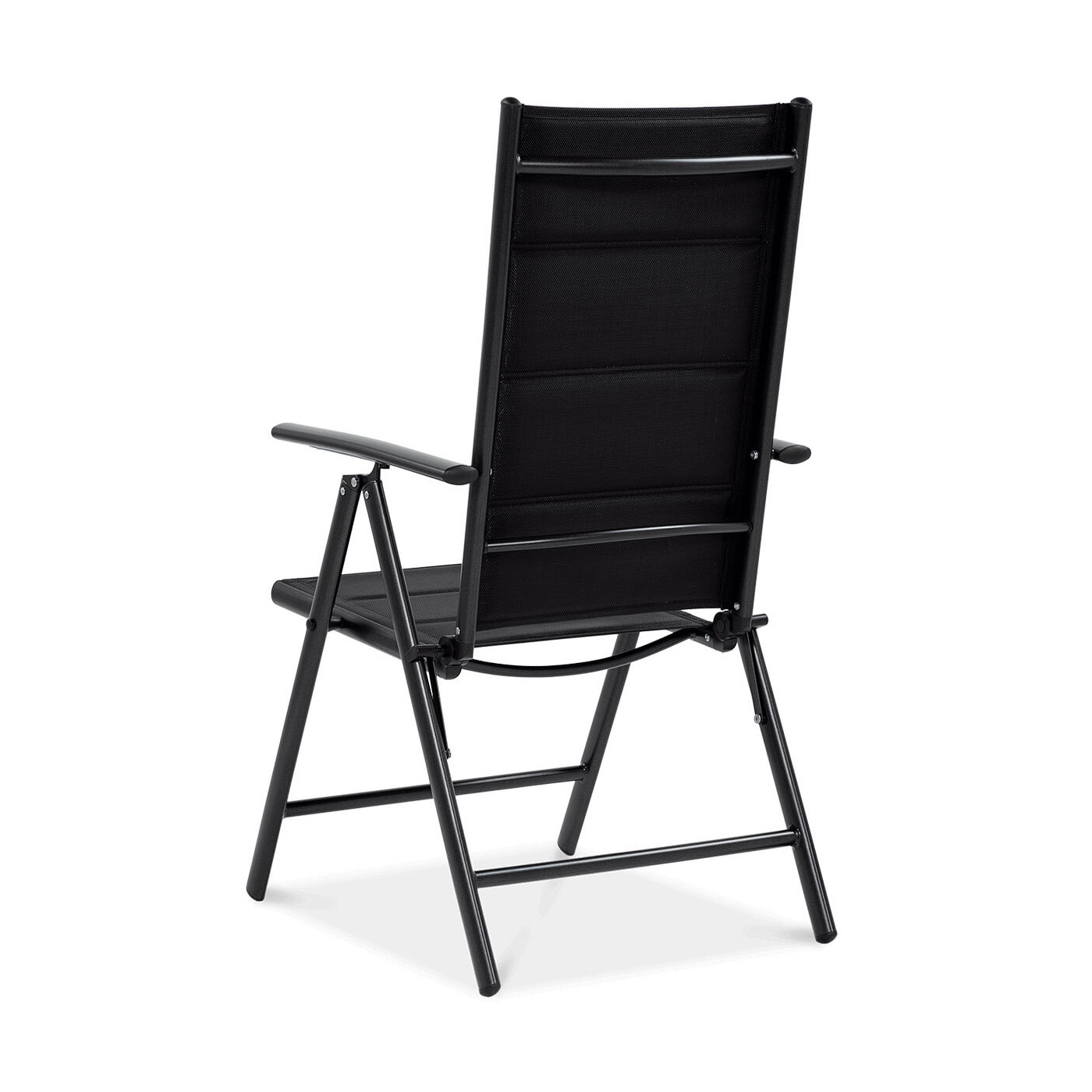 tył wygodnego krzesła z regulowanym oparciem w kolorze ciemnej szarości