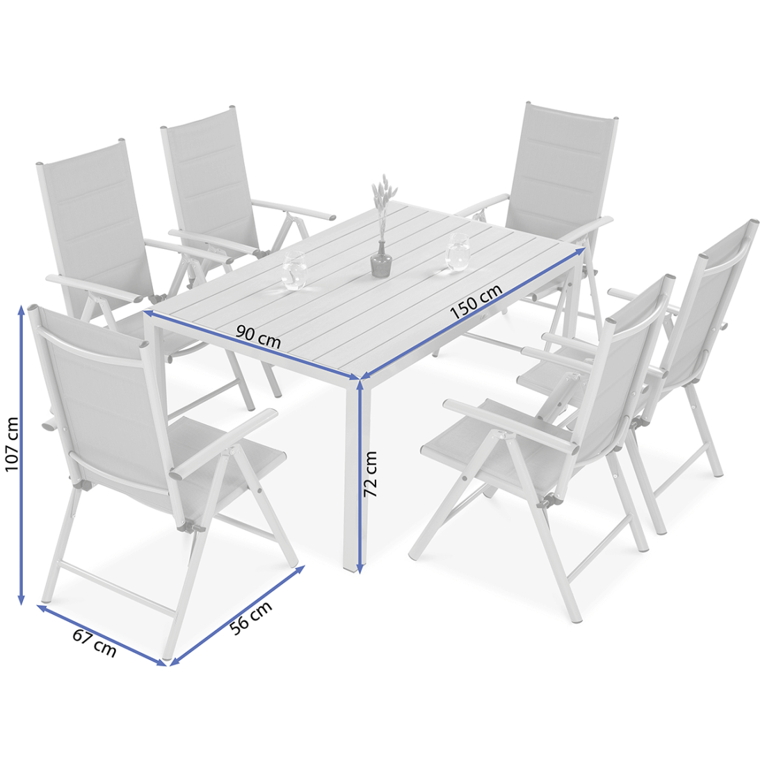 SYDNEY 150/6 SET DARK GREY/TEAK