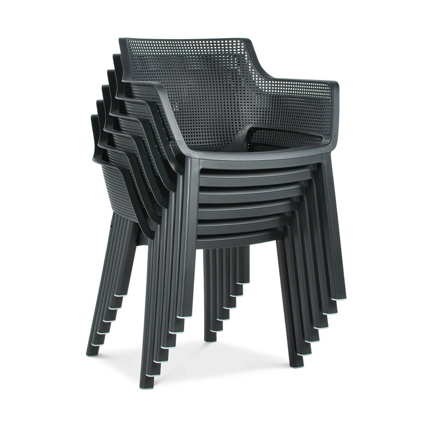 Ze sztaplowane sześć krzeseł ogrodowych Elise