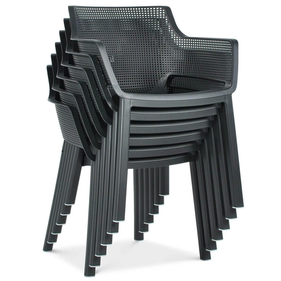 Ze sztaplowane sześć krzeseł ogrodowych Elise