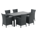 sześcioosobowy zestaw jadalniany iowa/melody graphite - Keter