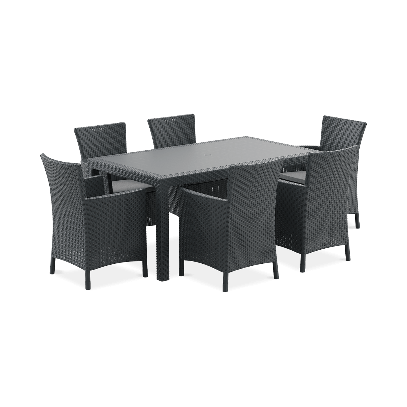 sześcioosobowy zestaw jadalniany iowa/melody graphite - Keter