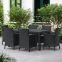 aranżacja na tarasie kompletu ogrodowego jadalnianego iowa/melody 6+1 w kolorze grafitowym