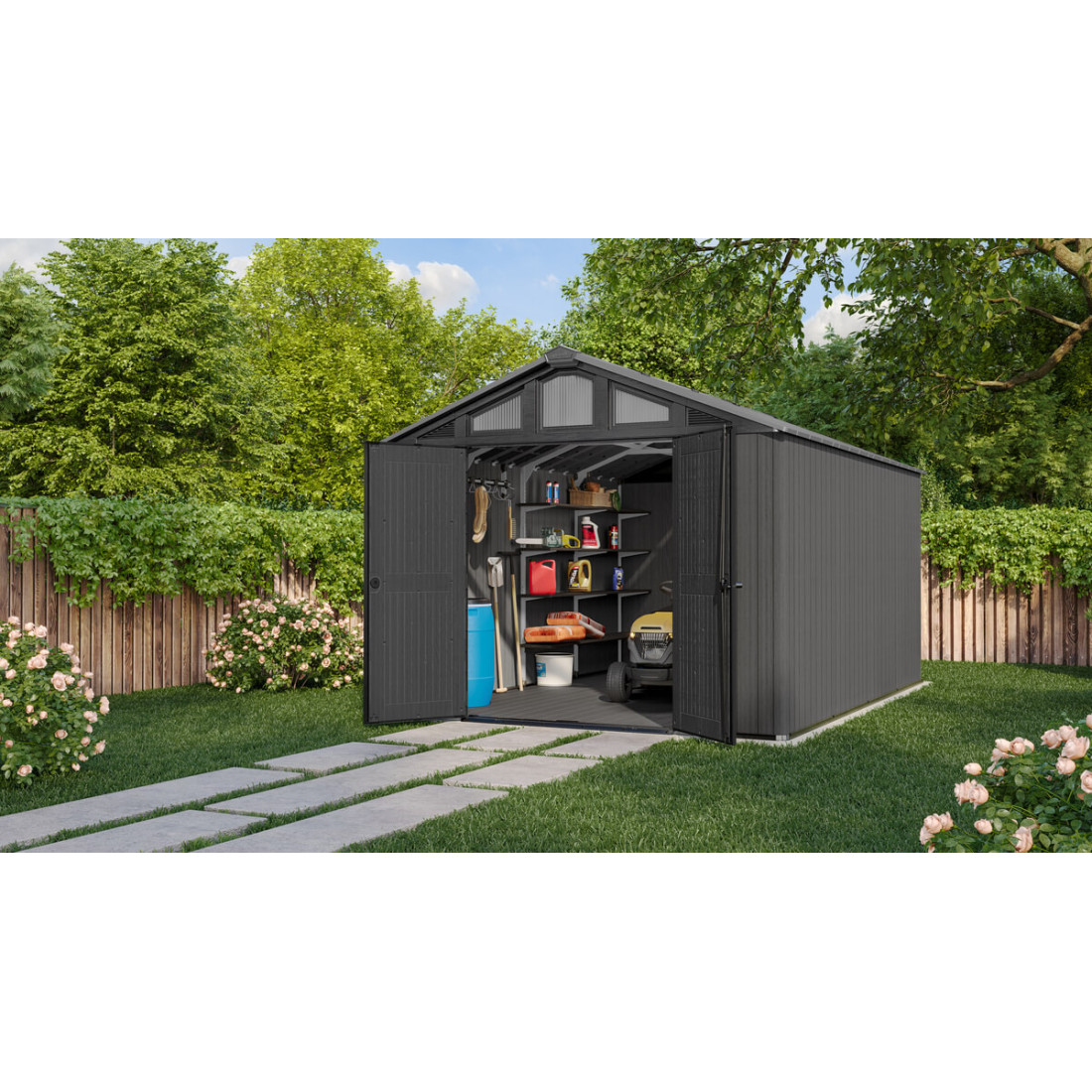 STRONGHOLD SHED 10x15 DOMEK GREY