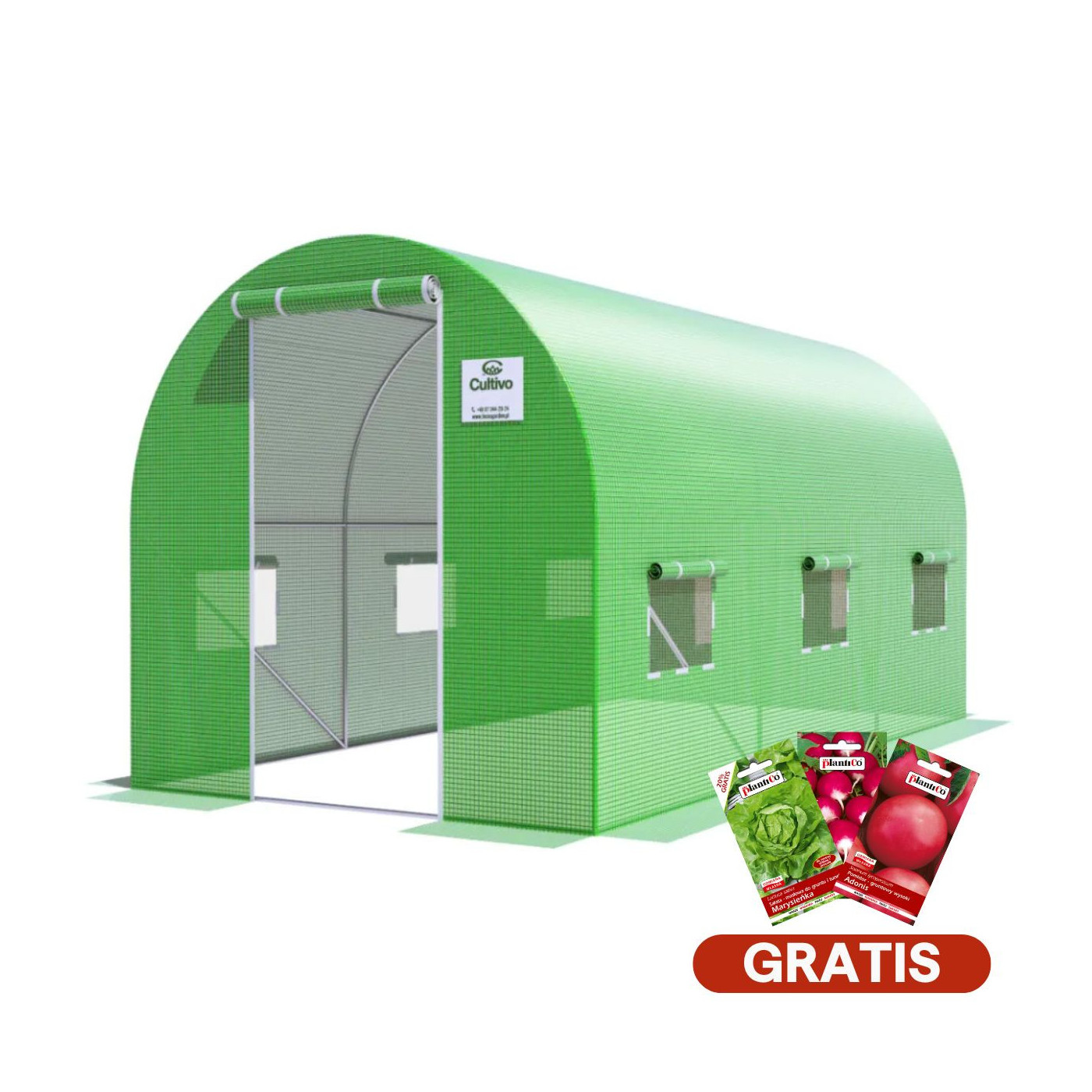 trzy sekcyjny tunel foliowy cultivo z nasionami gratis