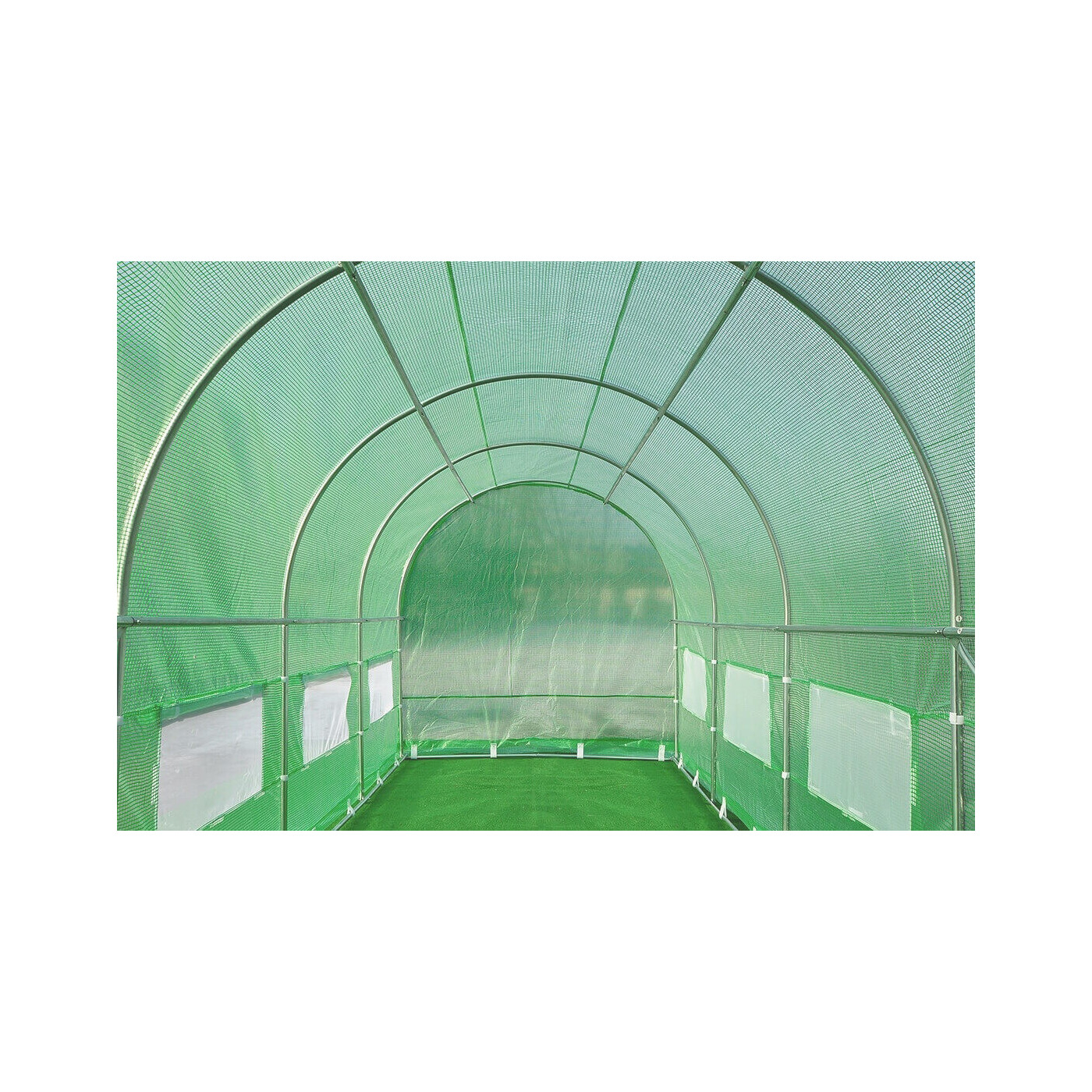 Wnętrze zielonego tunelu foliowego 8m2 od marki Cultivo