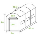 Wymiary tunelu foliowego od Cultivo 13,5m2 3x4,5,2